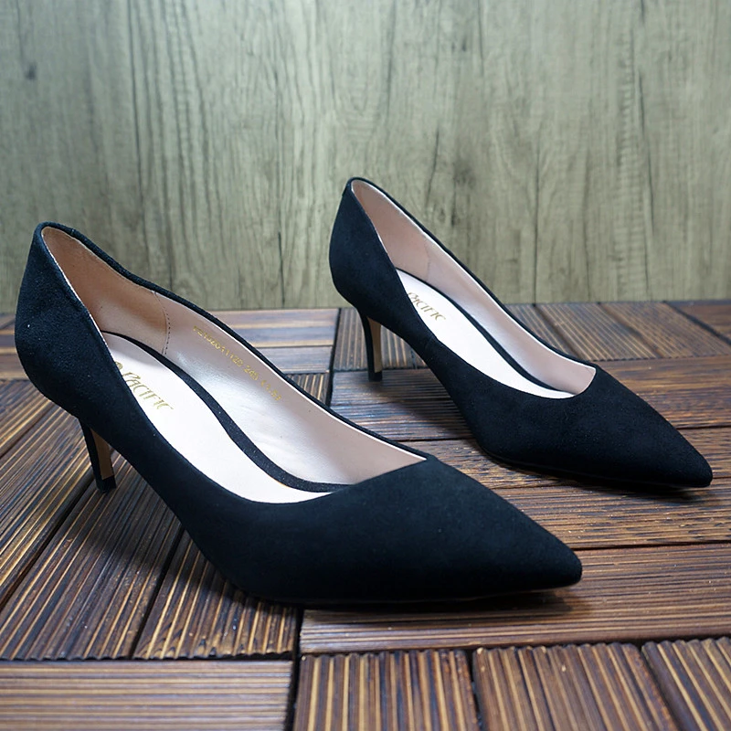 33-16春秋新款真皮女士单鞋 浅口鞋 高跟女鞋 时装鞋 尖头细跟