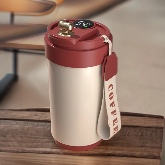 智能保温杯高颜值316不锈钢咖啡杯陶瓷内胆便携水杯随行杯子防漏