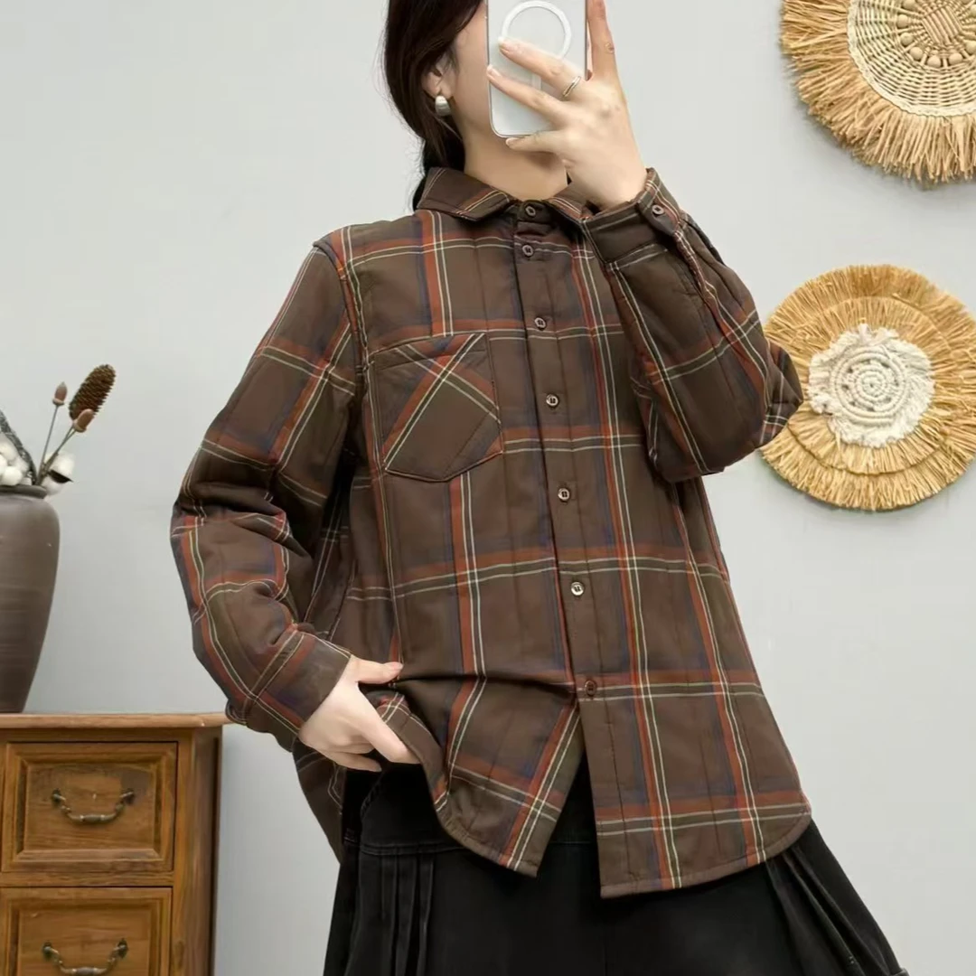 时尚秋冬新款棉衣纯色外套宽松加厚休闲保暖冬季百搭棉服棉袄复古