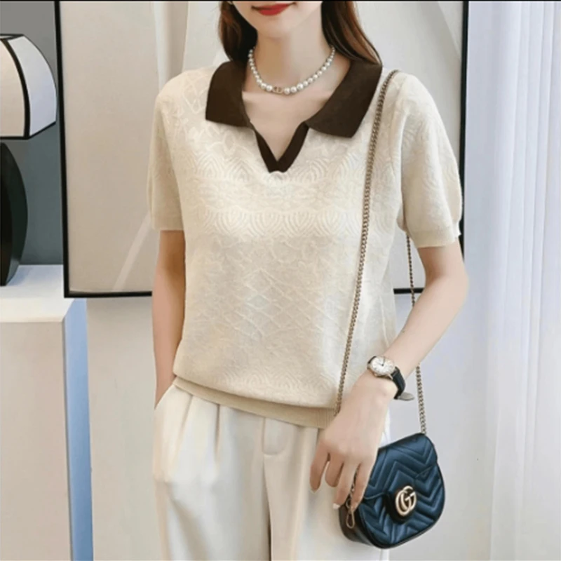 立体浮雕针织短袖