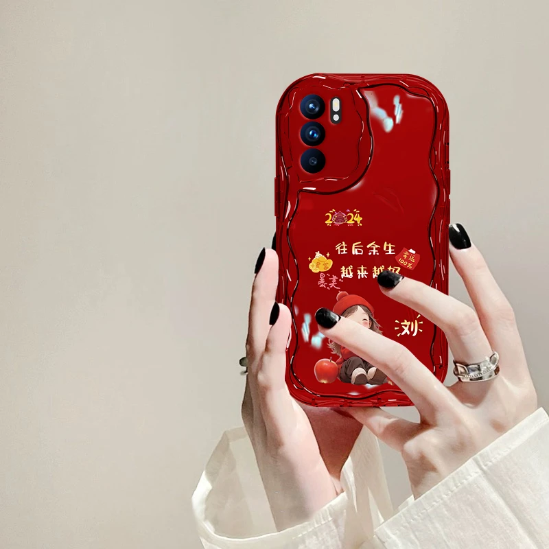 OPPO Reno6往后余生防摔女款手机壳姓氏定制奶油硅胶全包可爱软壳