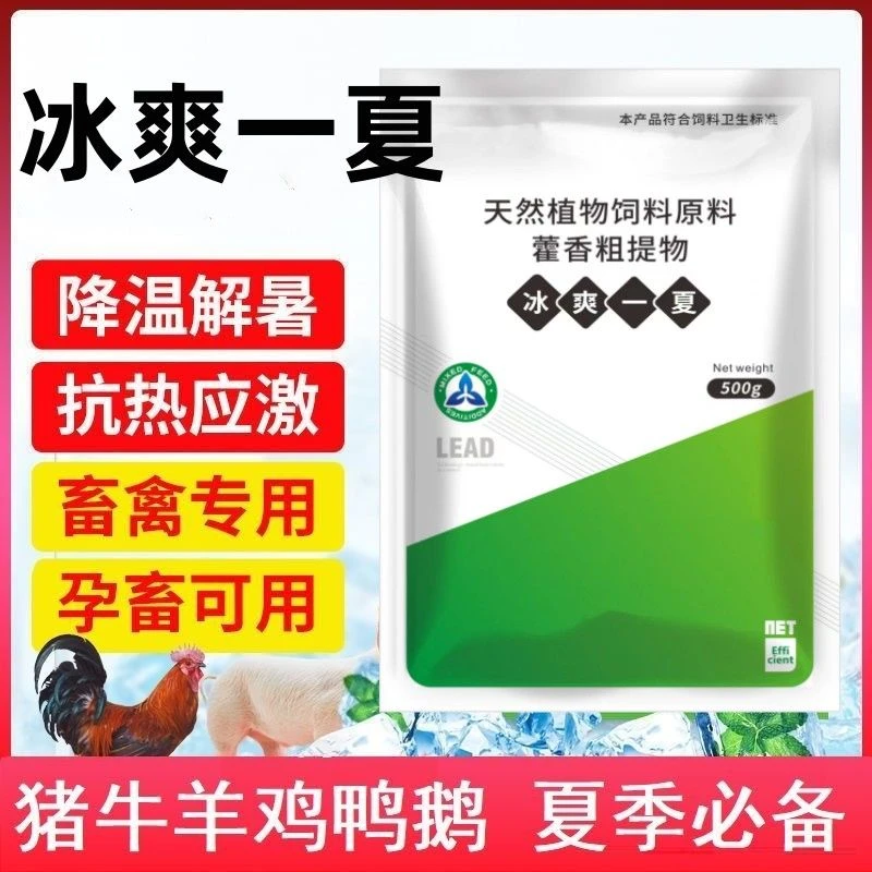 兽用冰爽一夏解暑降温抗热应激猪牛羊鸡鸭鹅饲料添加剂解暑抗应激