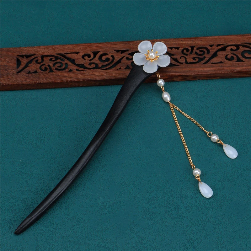 古风简约盘发簪手工超仙簪发复古木发簪汉服旗袍头饰马面裙配饰女