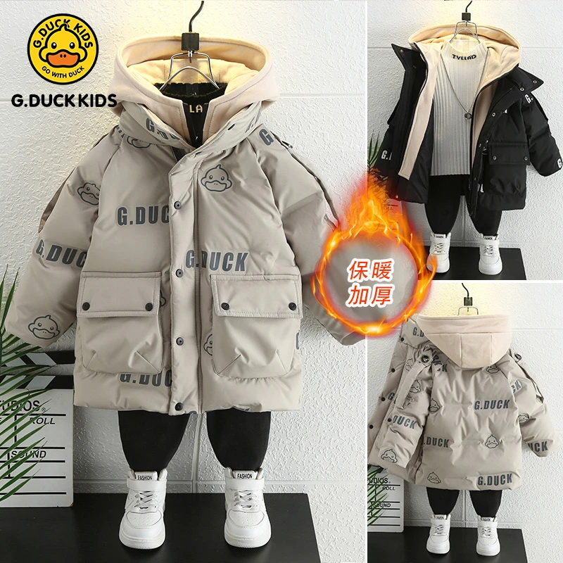 小黄鸭儿童羽绒服中小童冬季2025新款加厚宝宝棉服冬装保暖上衣