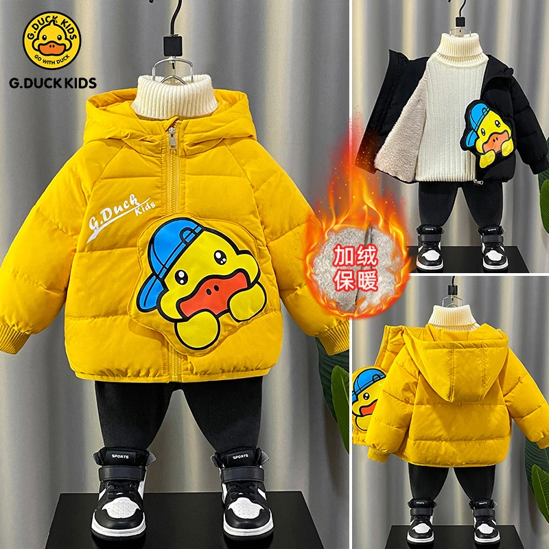 小黄鸭儿童棉服冬季2025新款加厚棉袄宝宝洋气冬装中小童加绒外套
