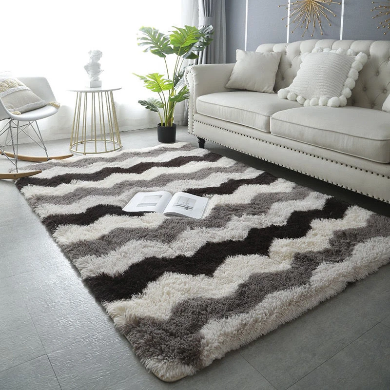 柔软长绒丝毛地毯客厅卧室飘窗床边地垫出租房茶几毯长毛绒床边毯