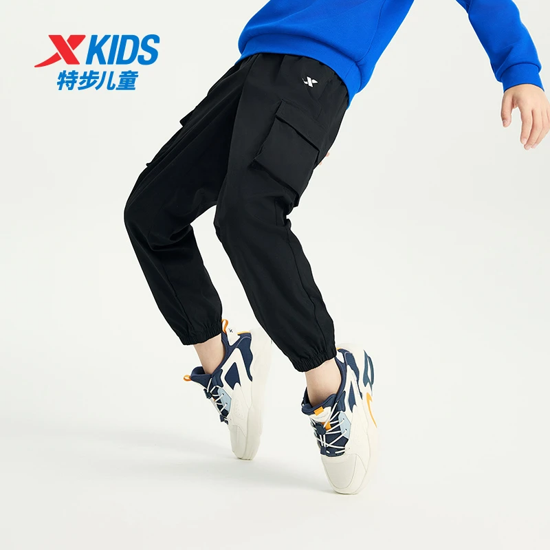 特步儿童春季新款运动长裤大童时尚轻盈潮流工装裤676326669061