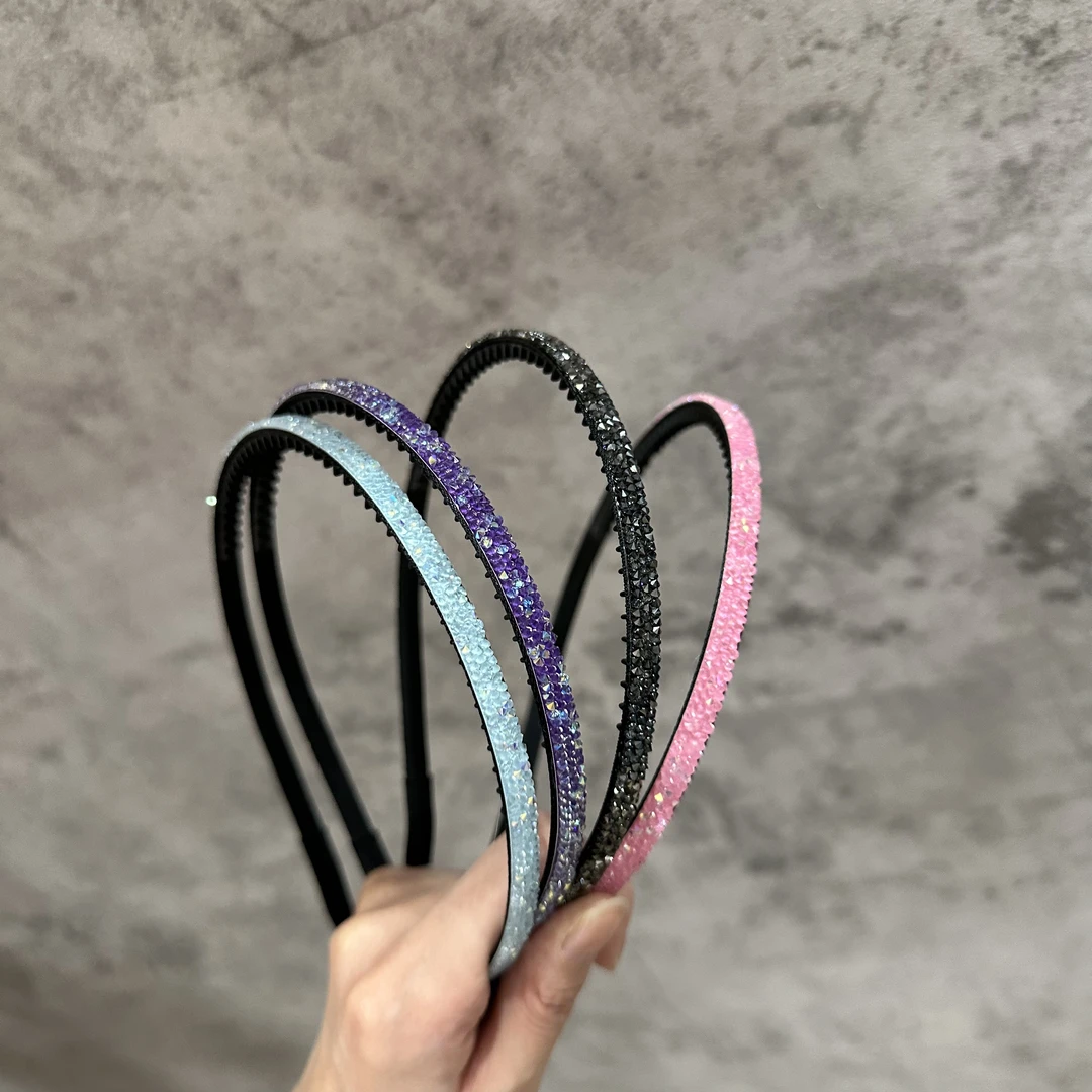 精致细边气质小众碎钻砂糖手工简约带齿头箍发箍