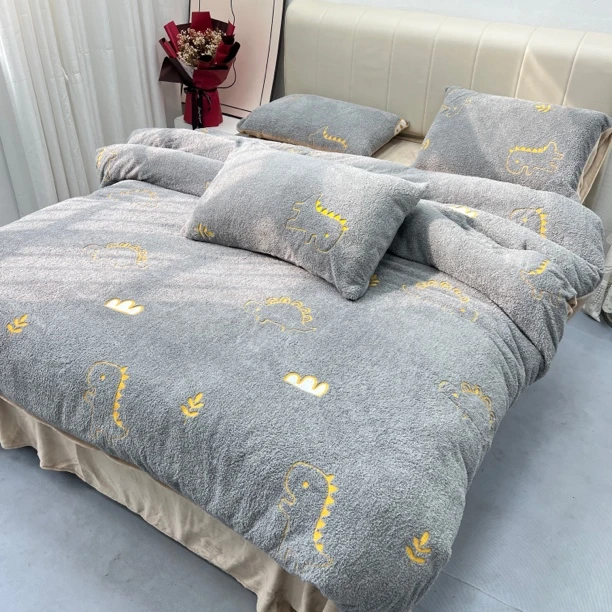 【高货清仓】加厚泰迪绒毛巾绣工艺款四件套