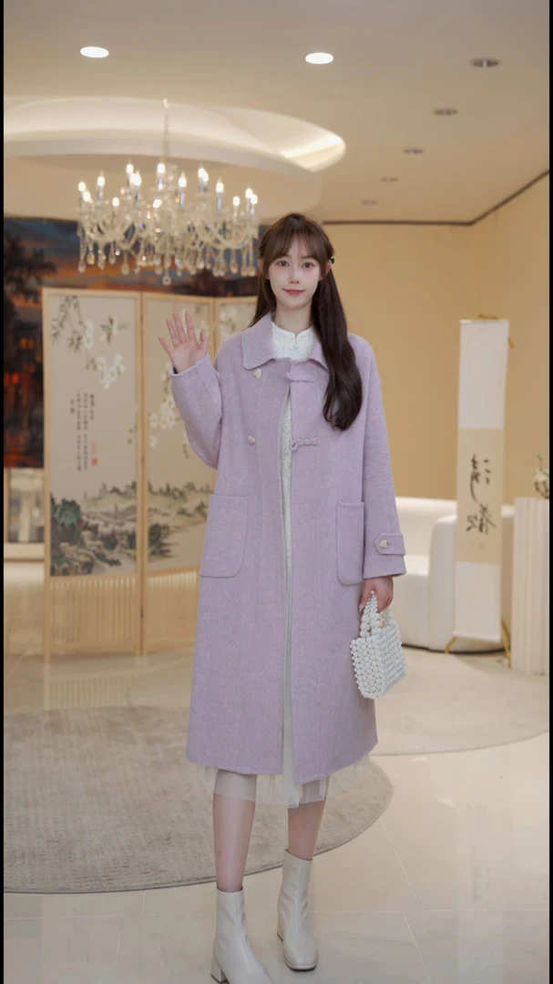 【爱心使者】【北栀】爱心扣长款编织双面呢羊毛大衣810626 810627