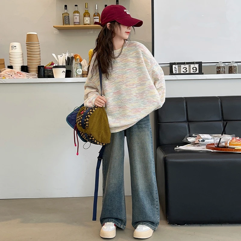 女童春秋卫衣套装2025新款洋气中大儿童8-15岁秋季时尚牛仔直筒裤