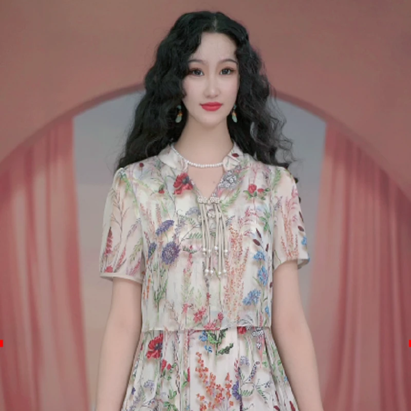 时尚气质减龄精致显瘦休闲百搭连衣裙M-4XL