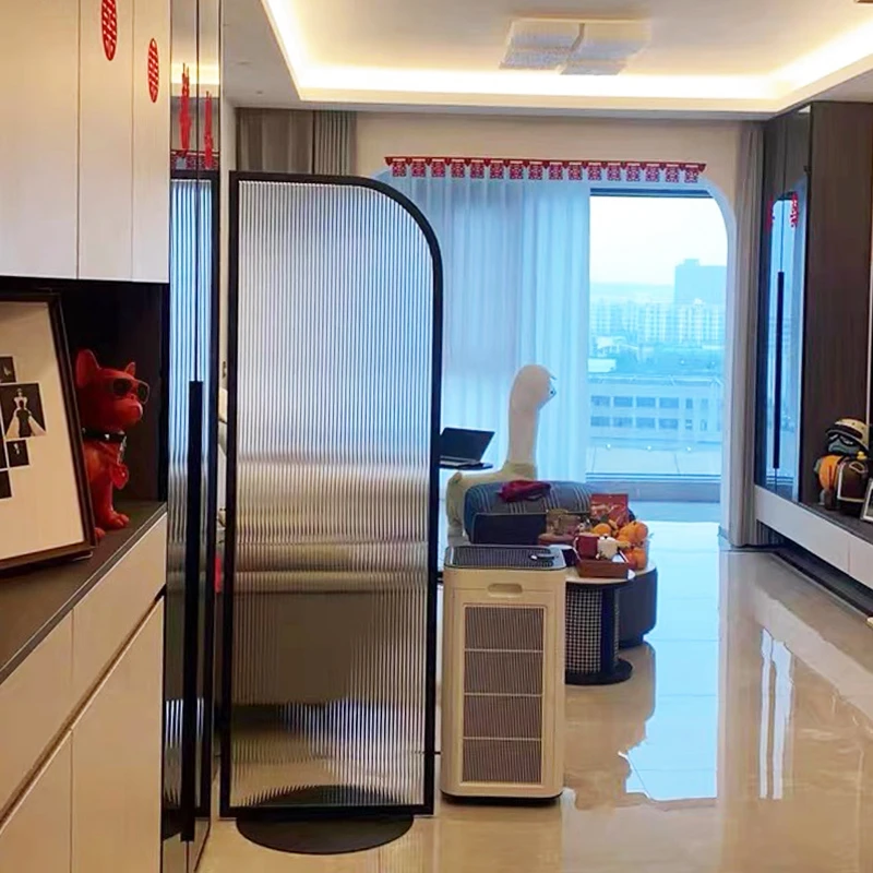 可移动屏风长虹玻璃隔断可拆装免打孔客厅玄关入户进门遮挡冰箱旁