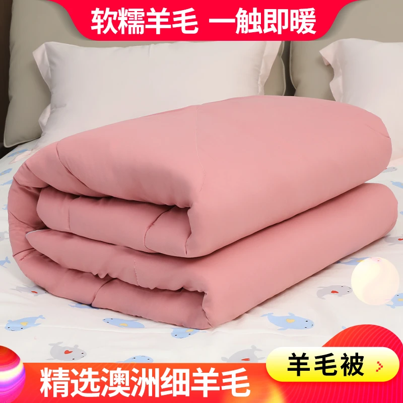 澳昀软糯羊毛被纯羊毛春秋冬被防螨加厚保暖被柔软绵羊毛双人被子