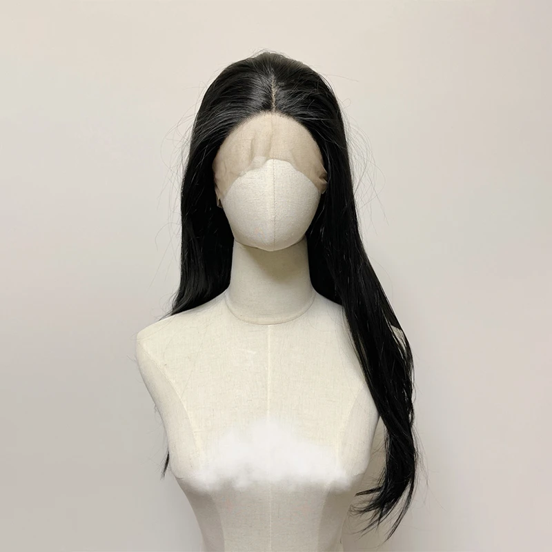 前蕾丝假发女黑长直日常增发量整顶假发套修饰脸型自然逼真50cm