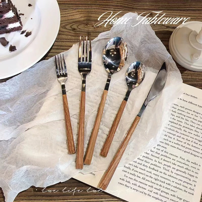 家用长柄勺子不锈钢餐具简约风精致小勺子-1