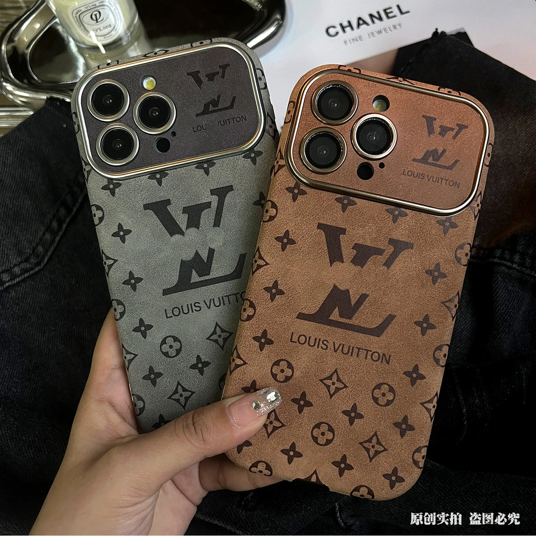 适用于精孔潮牌苹果16手机壳复古翻毛皮iPhone15promax奢华14