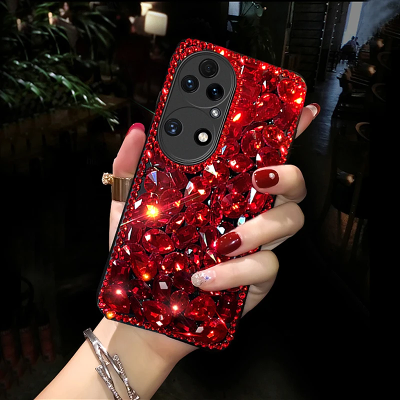 适用华为p50手机壳女款p50pro全包防摔p50e高级感水钻满钻高端潮