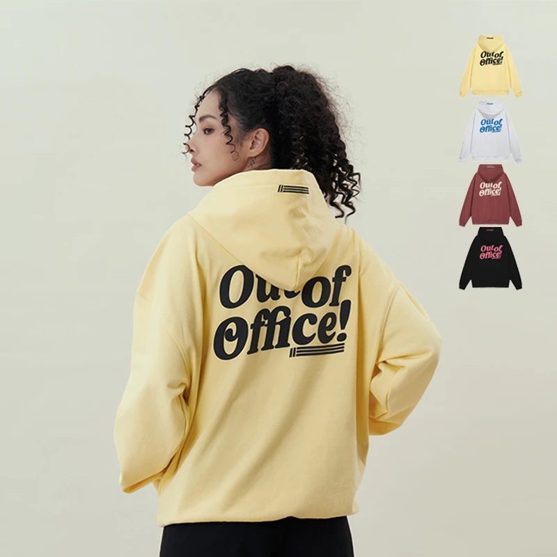 11E out of office印花套头连帽卫衣美式潮牌秋冬男女同款宽松