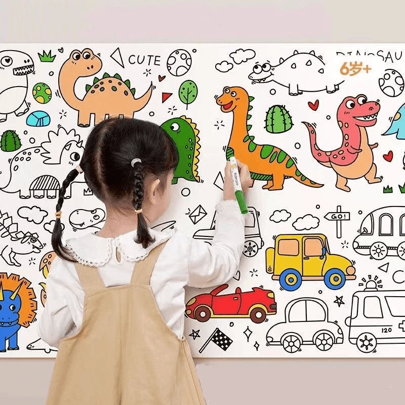 【巨幅绘画 送画棒】3米儿童涂鸦大画纸巨幅涂鸦幼儿园美术画卷