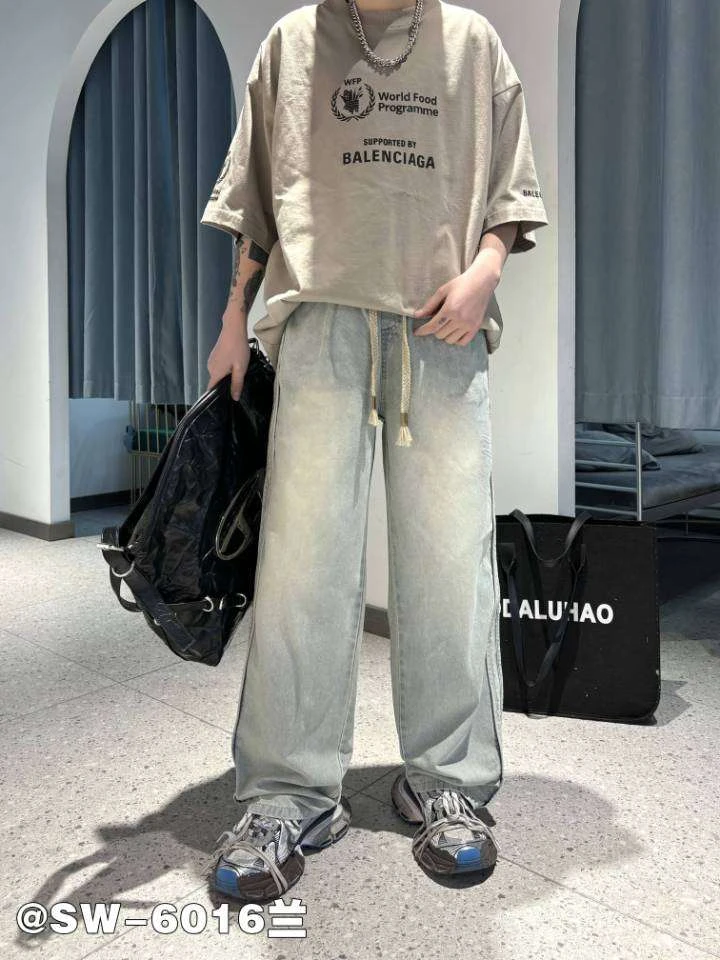 潮牌小众直筒阔版拖地牛仔裤，时尚百搭显腿长包容性好