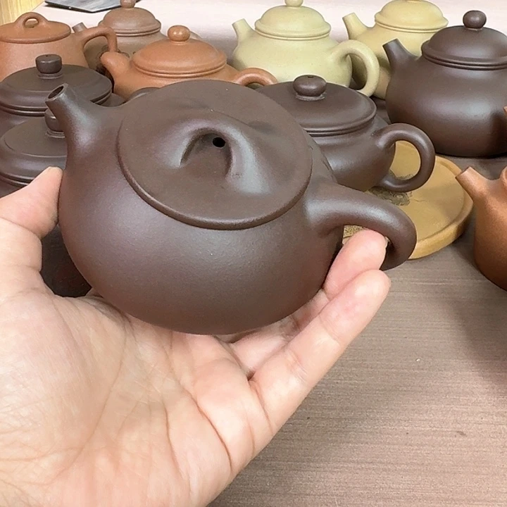 紫砂茶壶老紫泥景舟石瓢200cc