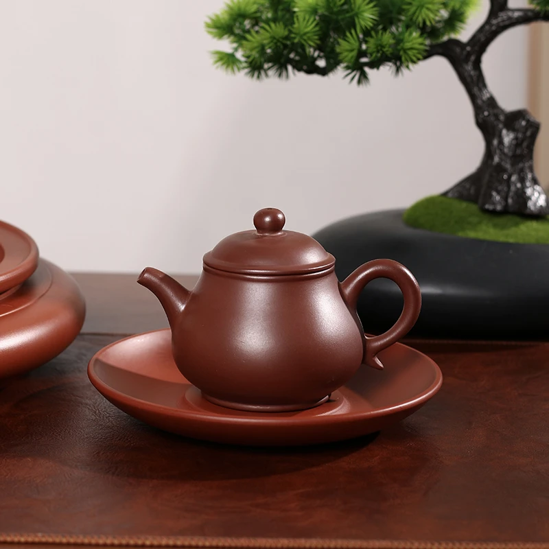 【壶涂涂】潮州紫泥大容量手工高潘手拉壶三杯冲茶罐功夫工夫家用潮