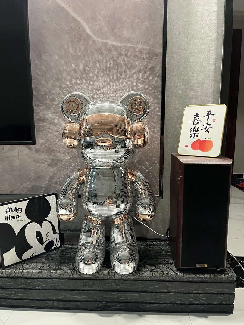 DJ音乐熊满天星贴片蓝牙音响播放音乐手工送礼家居摆件