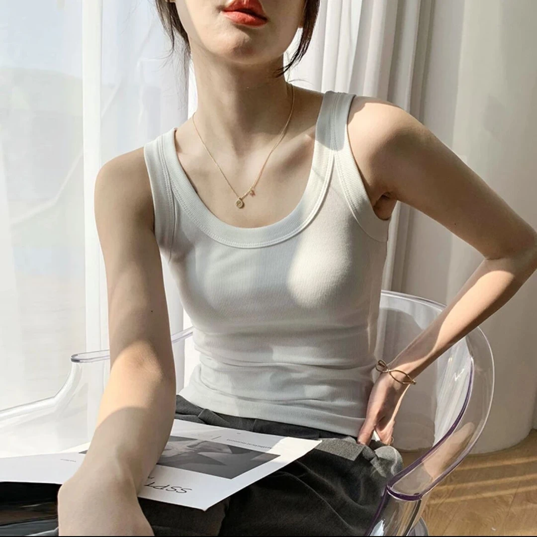 大码女装吊带背心女内搭2023春夏款打底外穿无袖T恤上衣2027百搭