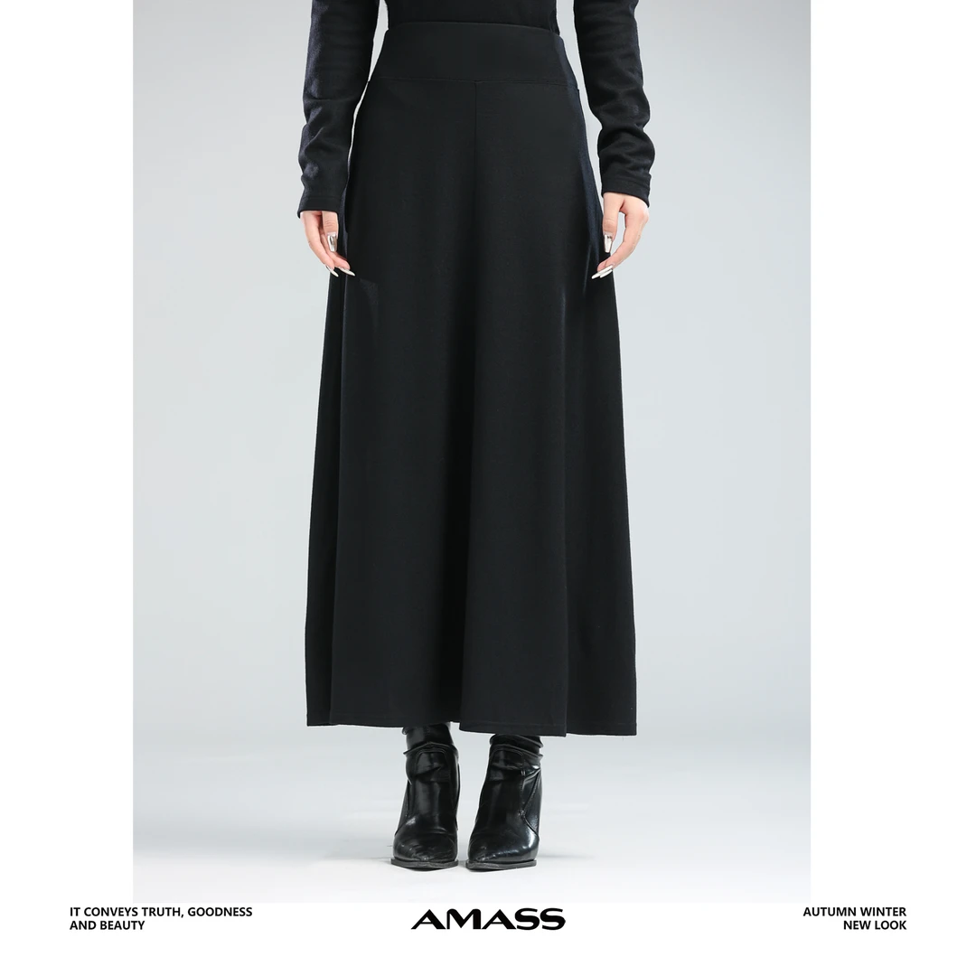 AMASS/阿玛施5200502-1尤莱特气质高腰显瘦半身裙时尚百搭赫本