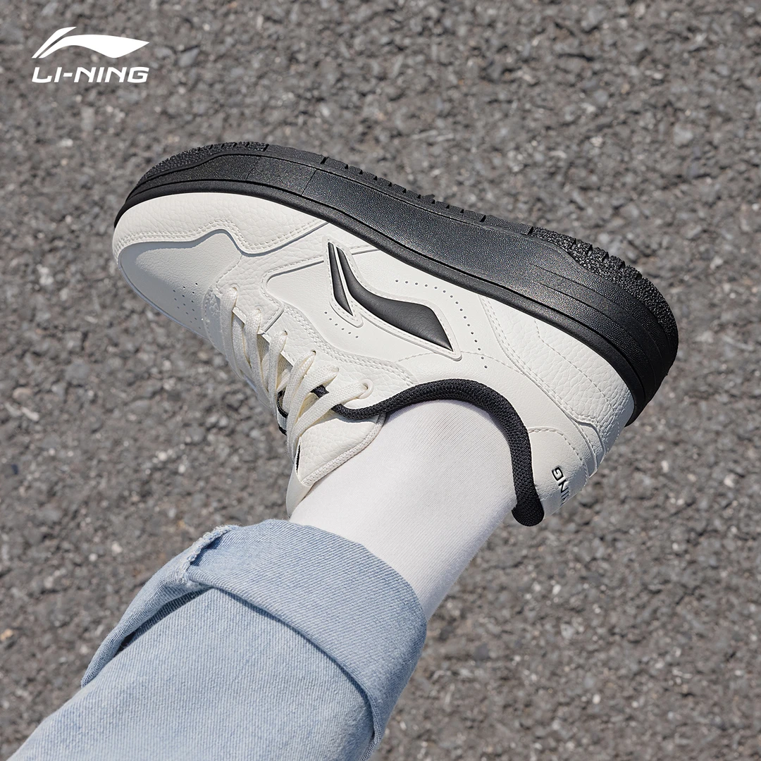 李宁天迹SOFT女鞋板鞋秋季新款官方正品黑白小众厚底百搭休闲鞋子