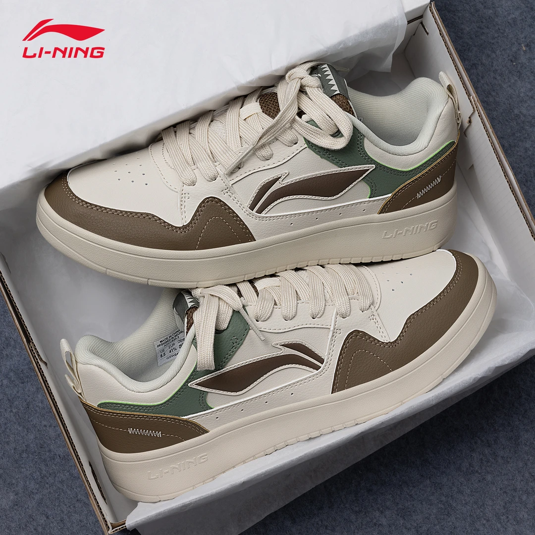 李宁男鞋板鞋2025春季新款官方正品低帮透气运动鞋百搭复古休闲鞋