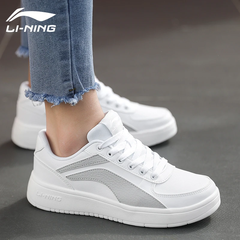 李宁女鞋板鞋2025春季新款官方正品休闲鞋低帮运动鞋百搭小白鞋子