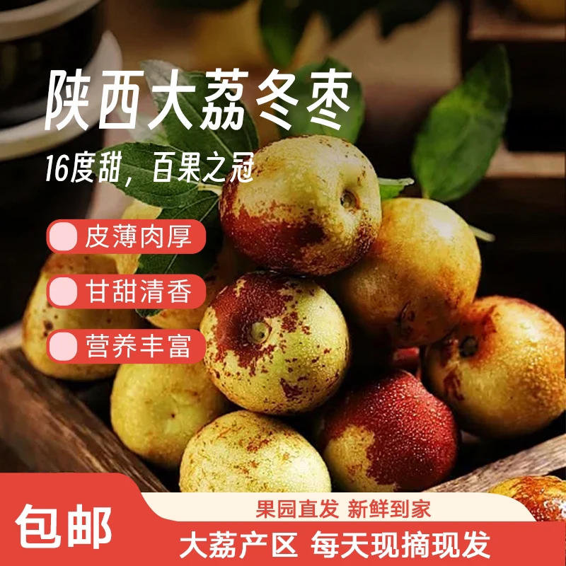 陕西大荔冬枣非沾化冬枣庙上冬枣自然成熟现摘现发多省包邮包售后