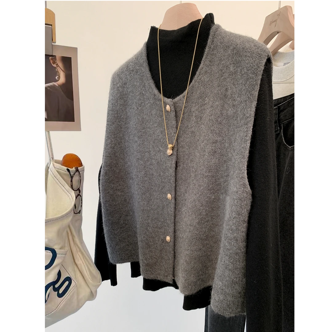 1681马甲背心宽松针织衫百搭套头时尚新款薄款打底休闲