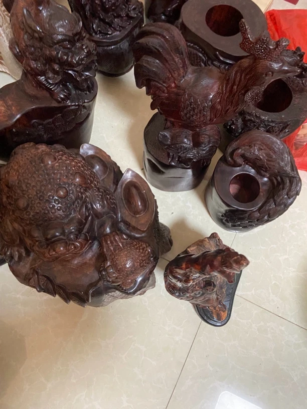 红木各种摆件瑕疵残缺半成品库存处理