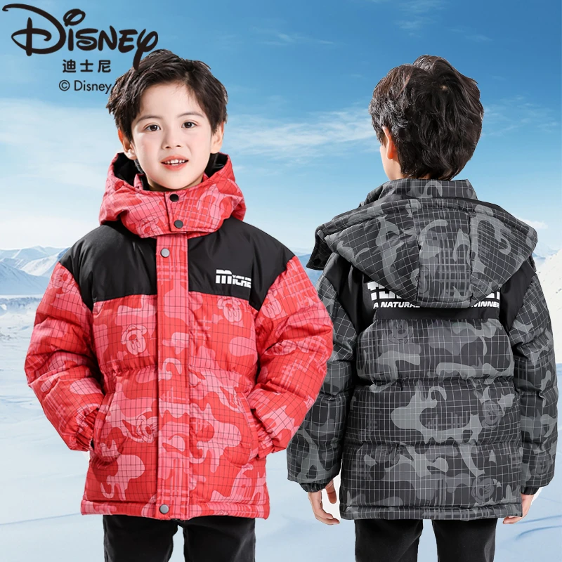 Disney/迪士尼儿童羽绒服洋气男女童装连帽拼色保暖外套XZR4SU828