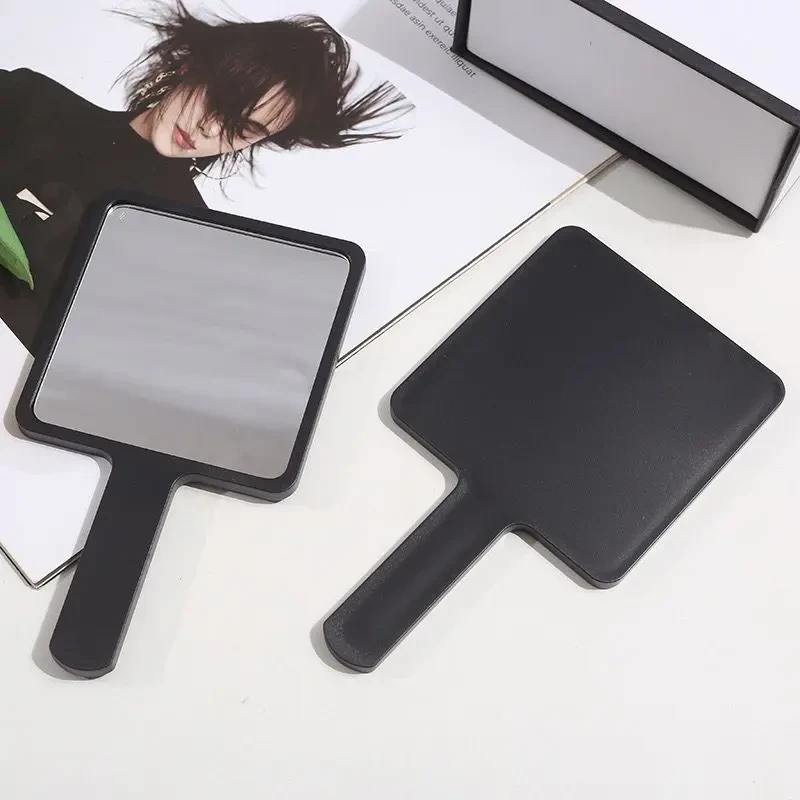 韩国ins风简约手柄镜子高级便捷补妆镜少女心小镜子手持化妆镜子