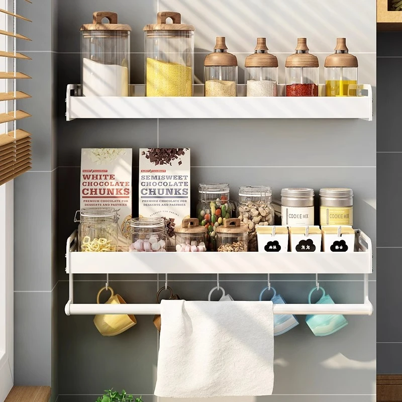 优勤厨房置物架免打孔壁挂式家用调味料用品多功能收纳架子储物架