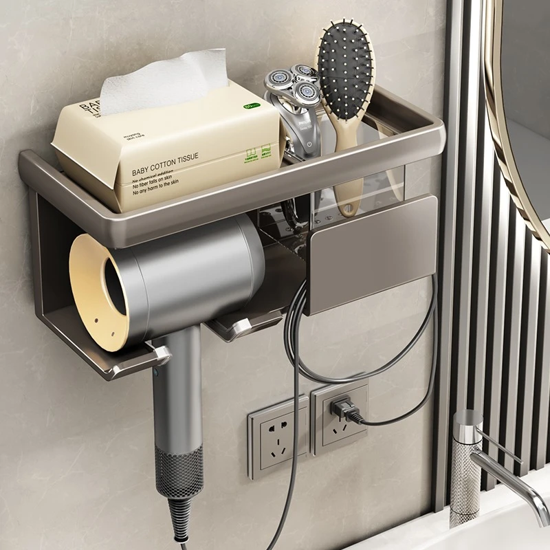 吹风机置物架免打孔壁挂式戴森吹风机支架浴室电吹风筒收纳挂架子