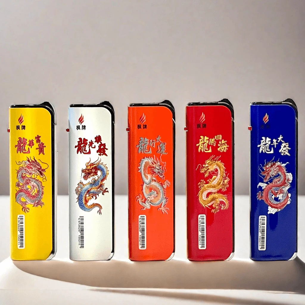 新款彩印图案高档金属外壳蓝焰直冲斜打打火机防风防爆手感舒适