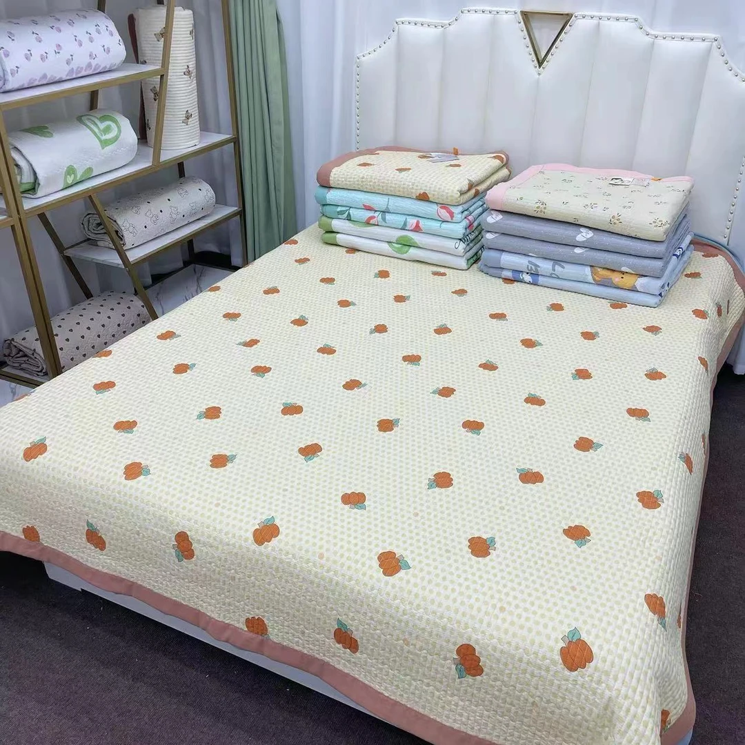 多功能亲肤床盖盖毯加厚夹棉绗缝大床柔软