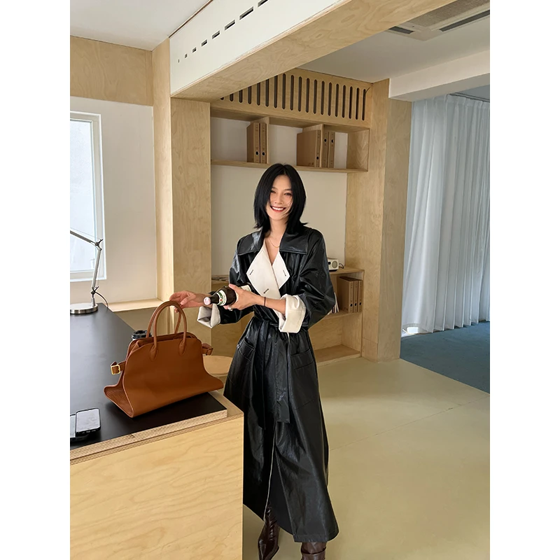 JCCC影子【斯嘉丽】重磅时尚两面穿皮质风衣JE4GAF10