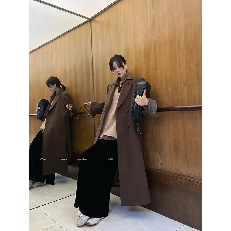 JCCC影子【蓝山咖啡】绵羊毛系带长款大衣外套JE4HMD13