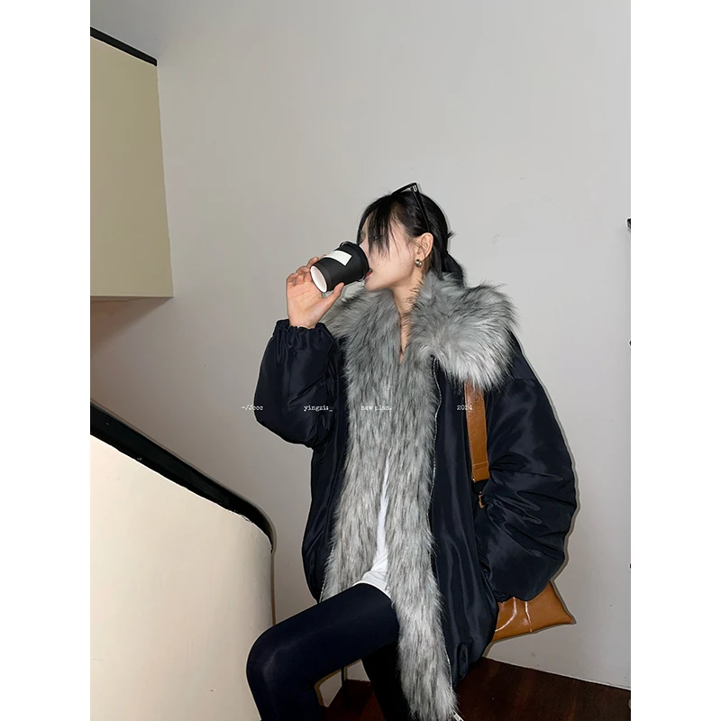 JCCC影子【南极雪】微光感棉服混色毛边派克服外套JE4FOW10