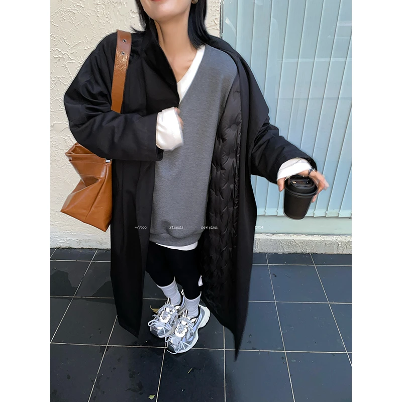 JCCC影子【皓夜】极简一粒扣长款风衣羽绒外套JE3JYF10