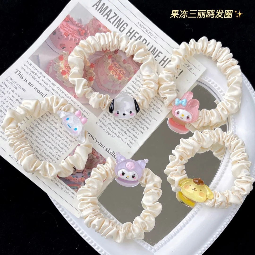 秀藏果冻透明三丽鸥发圈可爱日韩ins学生库洛米甜美发绳大肠发圈