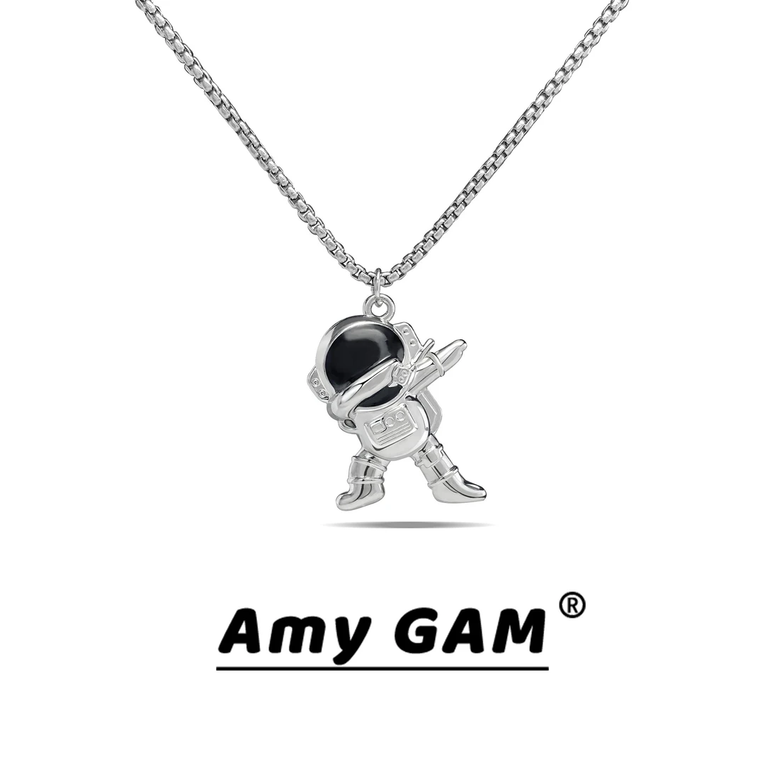 Amy GAM 钛钢项链 宇航员嘻哈太空人毛衣链情侣街头学生可爱设计