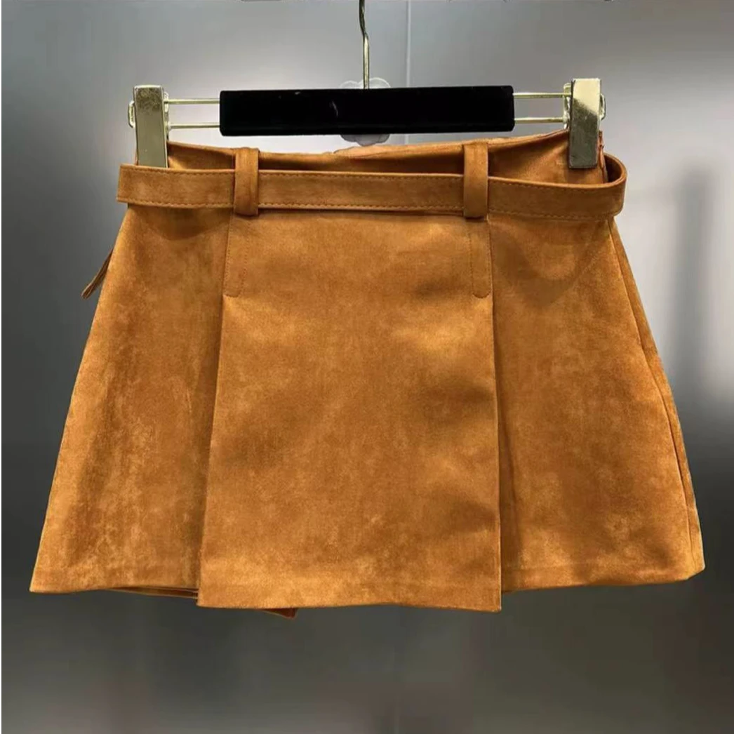 广州唐乐乐～秋冬新款洋气显瘦半身裙百搭A字高腰气质女短裙BF0278