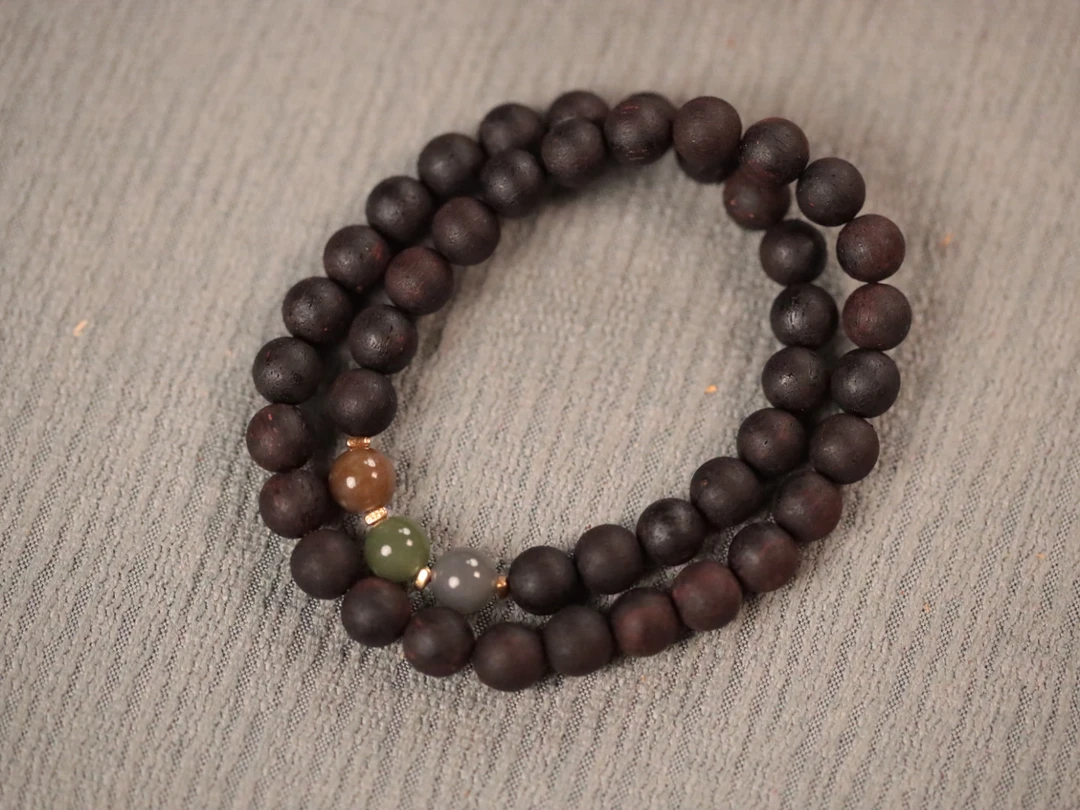 缅甸小叶降真香8mm软油双圈木带宝手串